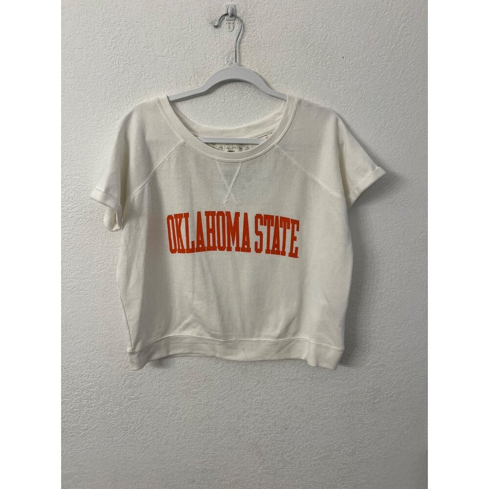 Oklahoma State Short Sleeve Raglan Crop Tee Pressbox women size small